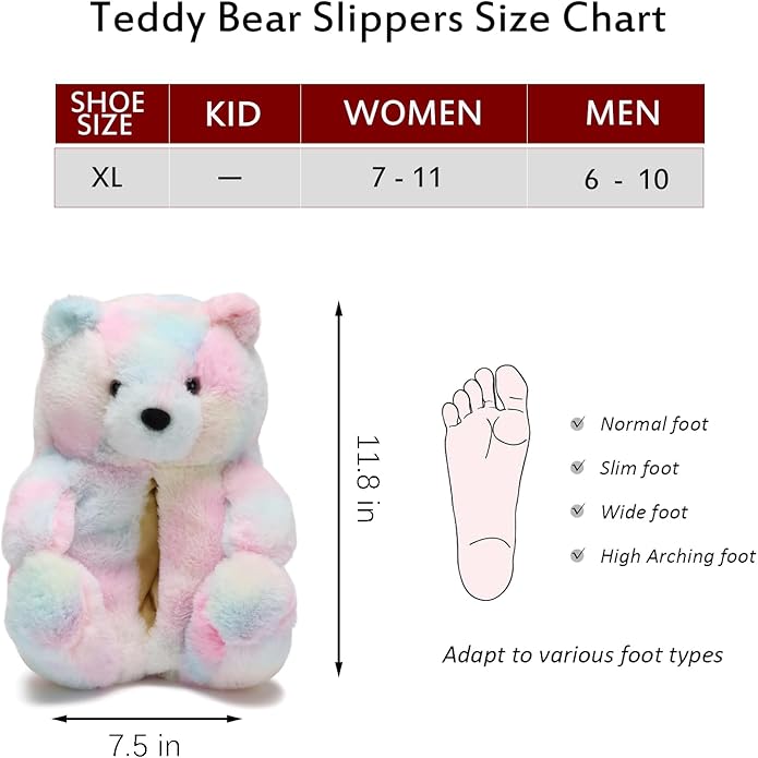 Ash Pink Fluffy Teddy Bear Slippers – Soft Plush Indoor Shoes