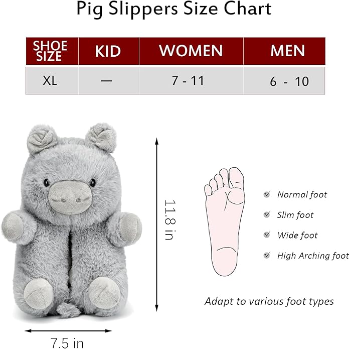 Grey Fluffy Teddy Bear Slippers – Plush Warm Indoor Footwear